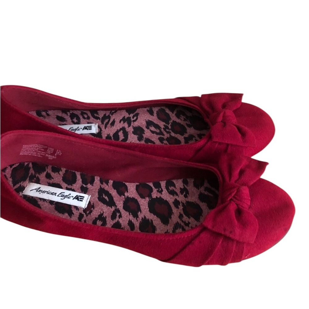Women’s spring Y2k American eagle Red Bow Ballet Flats